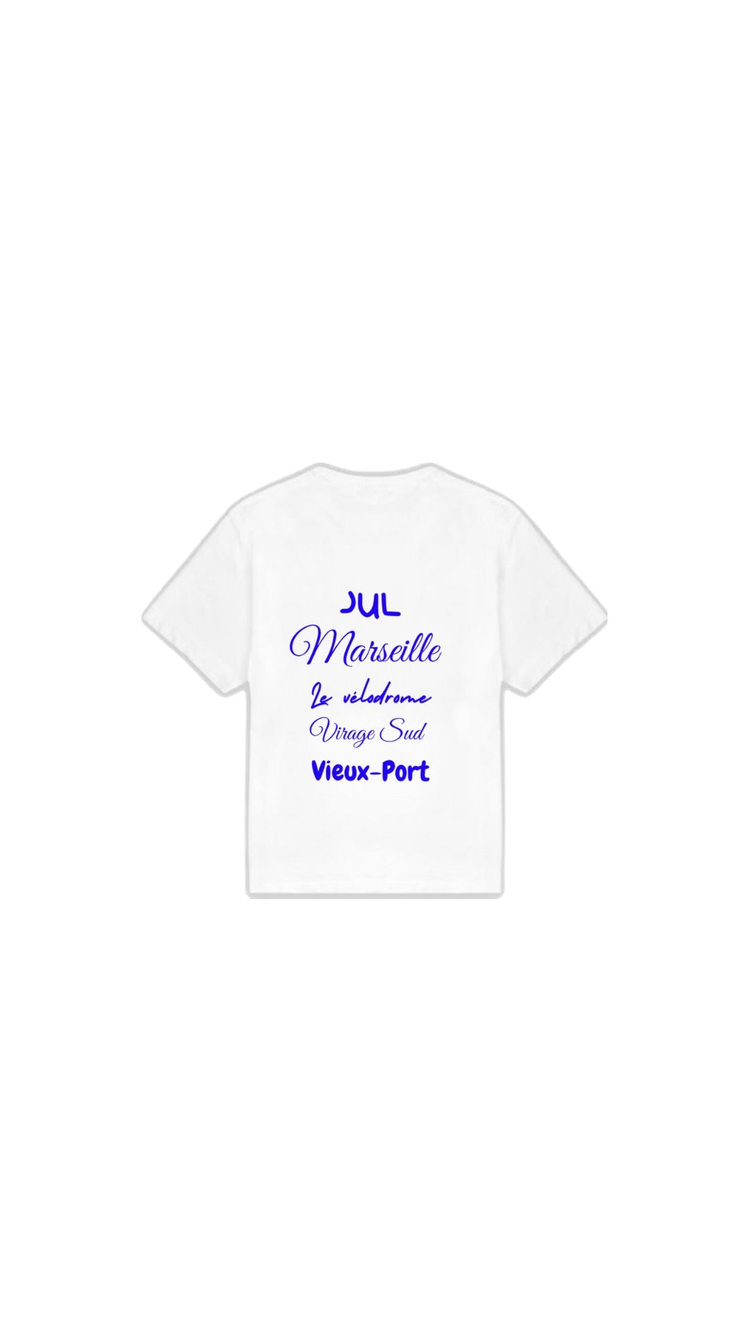 T-shirt " LOVE MARSEILLE " bleu électrique