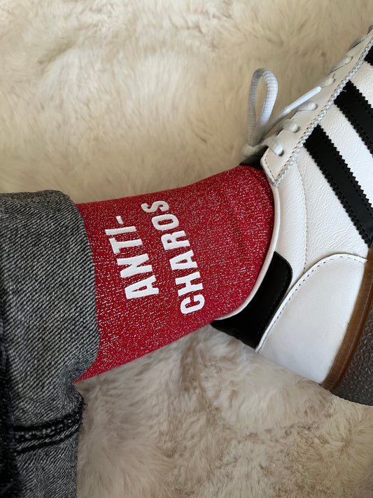 Chaussettes à paillettes " ANTI-CHAROS " ROUGE