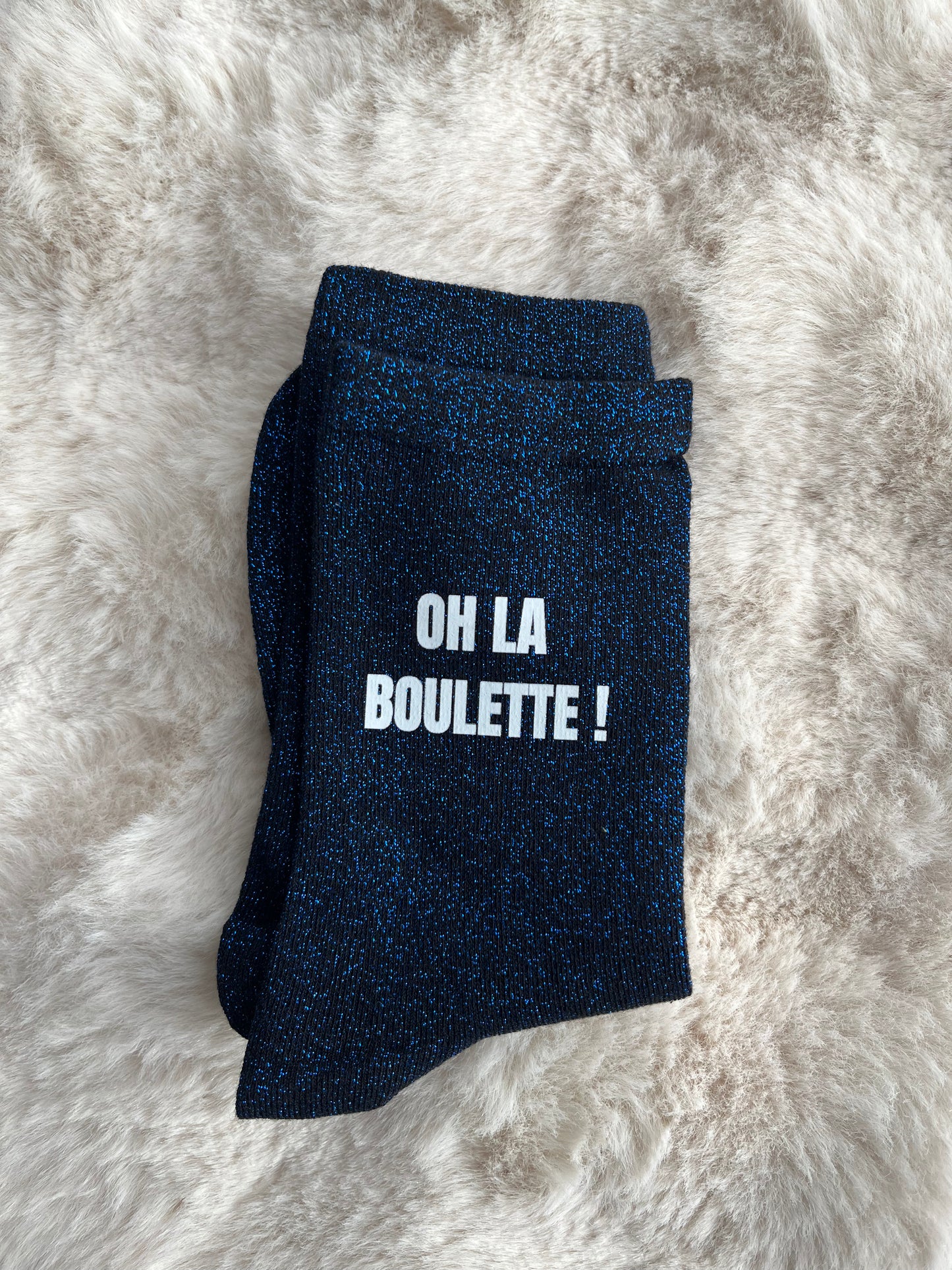Chaussettes à paillettes " OH LA BOULETTE ! "