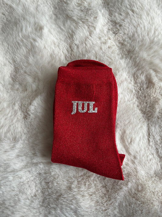 Chaussettes à paillettes  "JUL" pailleté argentée