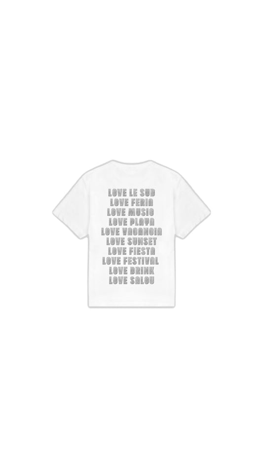 T-shirt " LOVE LE SUD " pailleté argenté