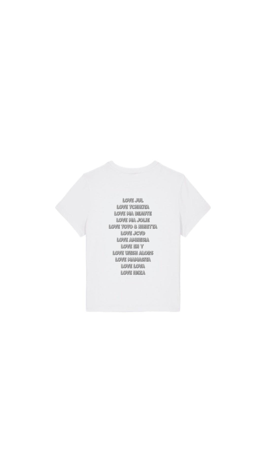T-shirt " LOVE JUL " pailleté argenté