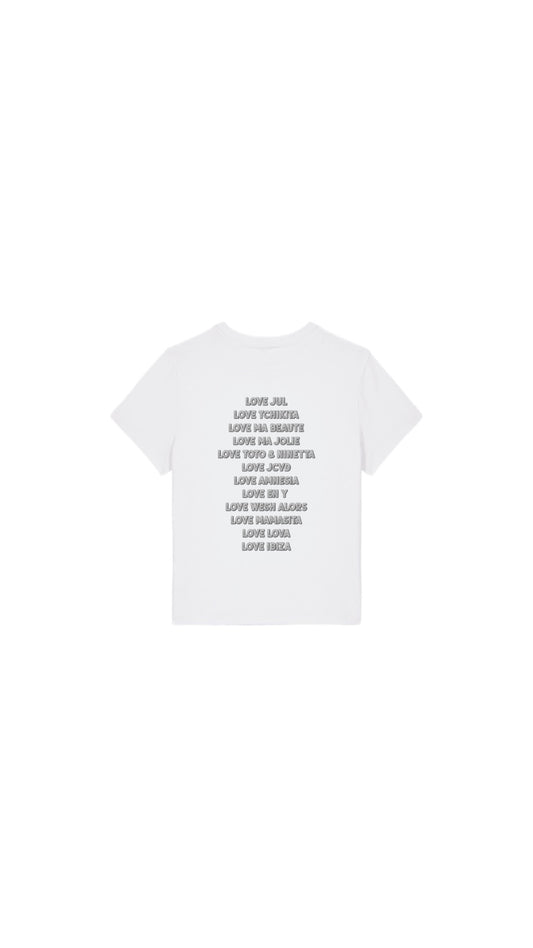 T-shirt " LOVE JUL " pailleté argenté