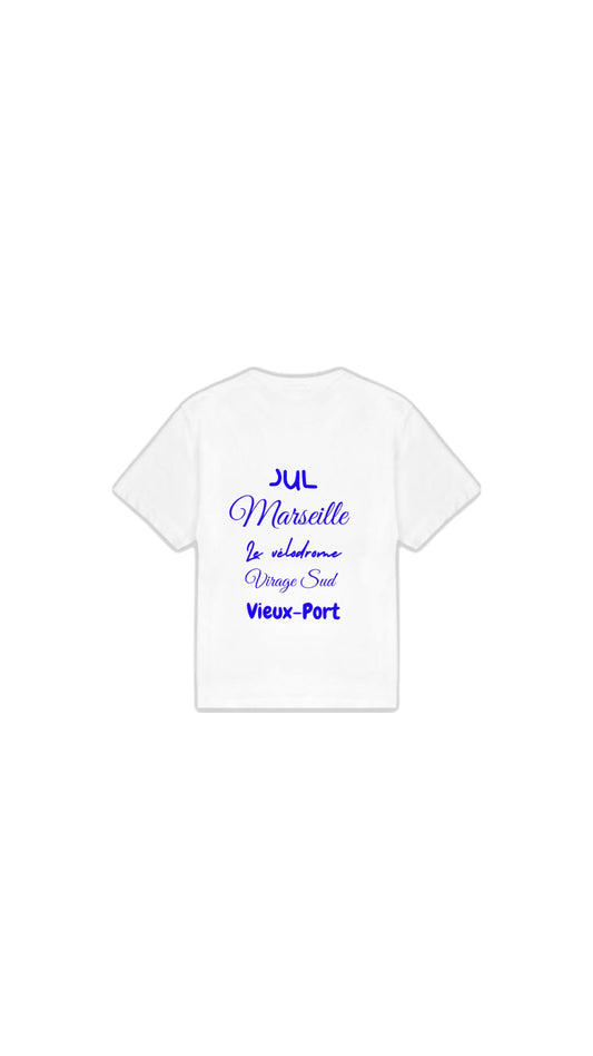 T-shirt " LOVE MARSEILLE " bleu électrique