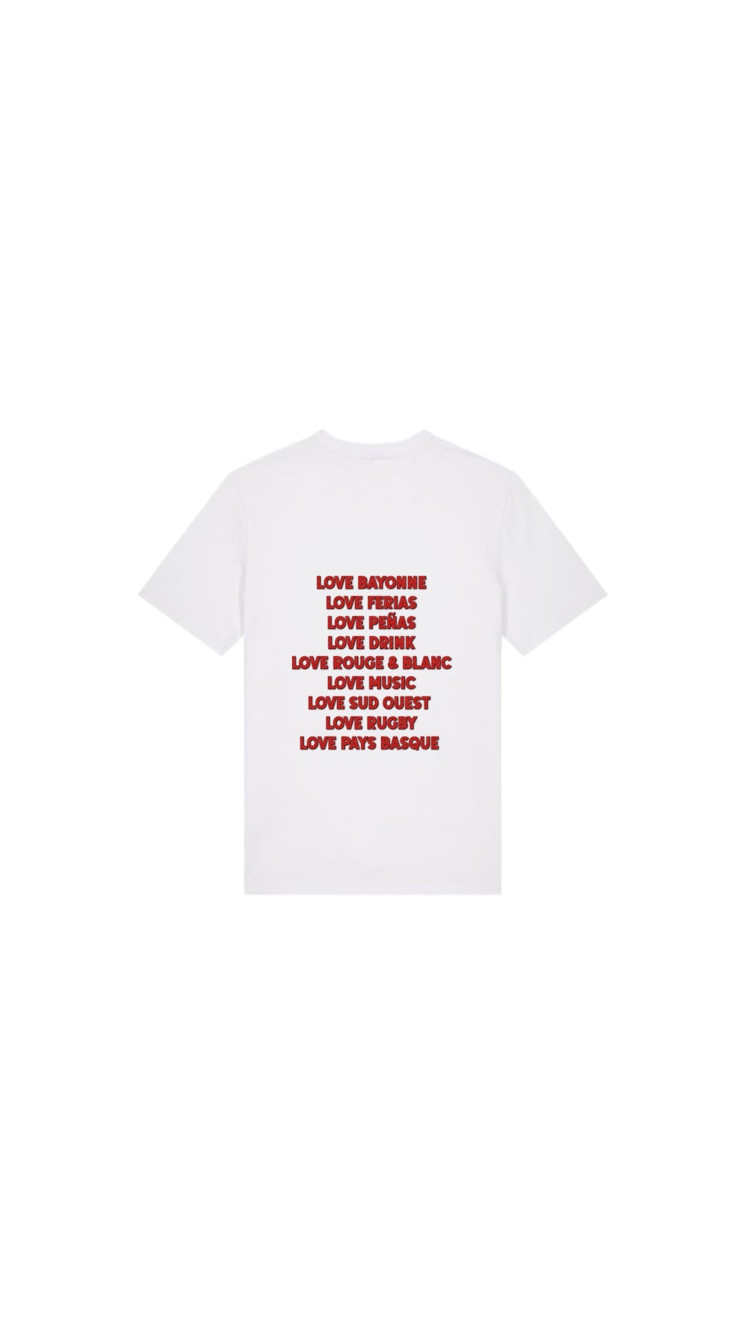 T-shirt " LOVE BAYONNE " rouge pailleté