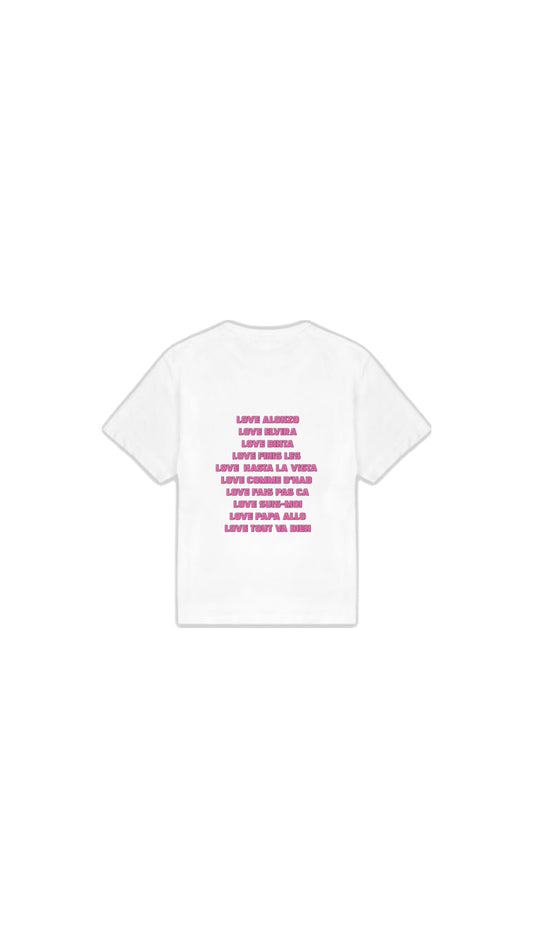 T-SHIRT " LOVE ALONZO " rose pailleté