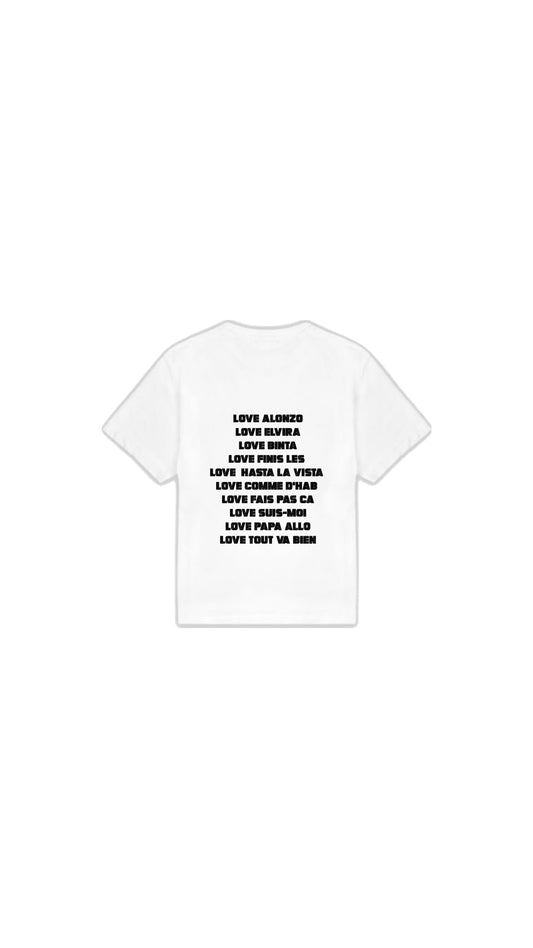 T-SHIRT " LOVE ALONZO " noir argenté pailleté
