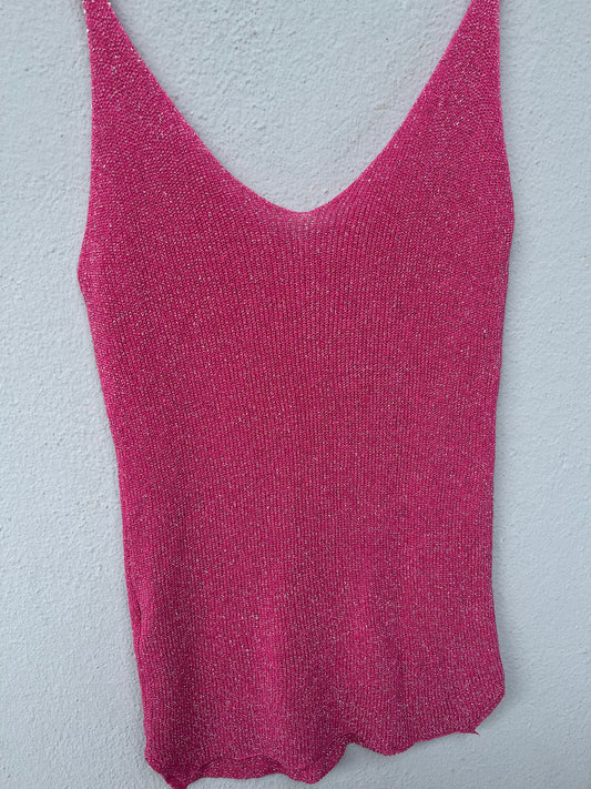 Top à paillettes ROSE FUSHIA