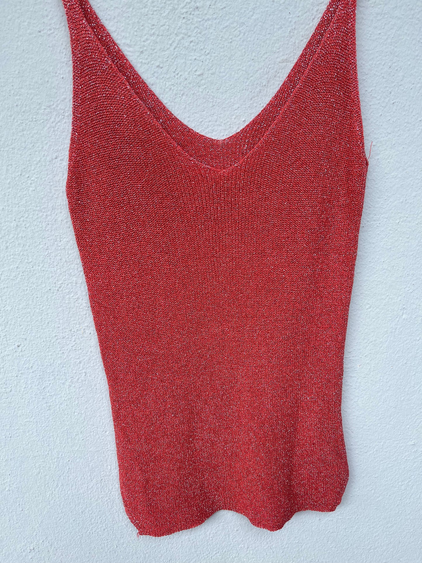 Top à paillettes ROUGE CLAIR