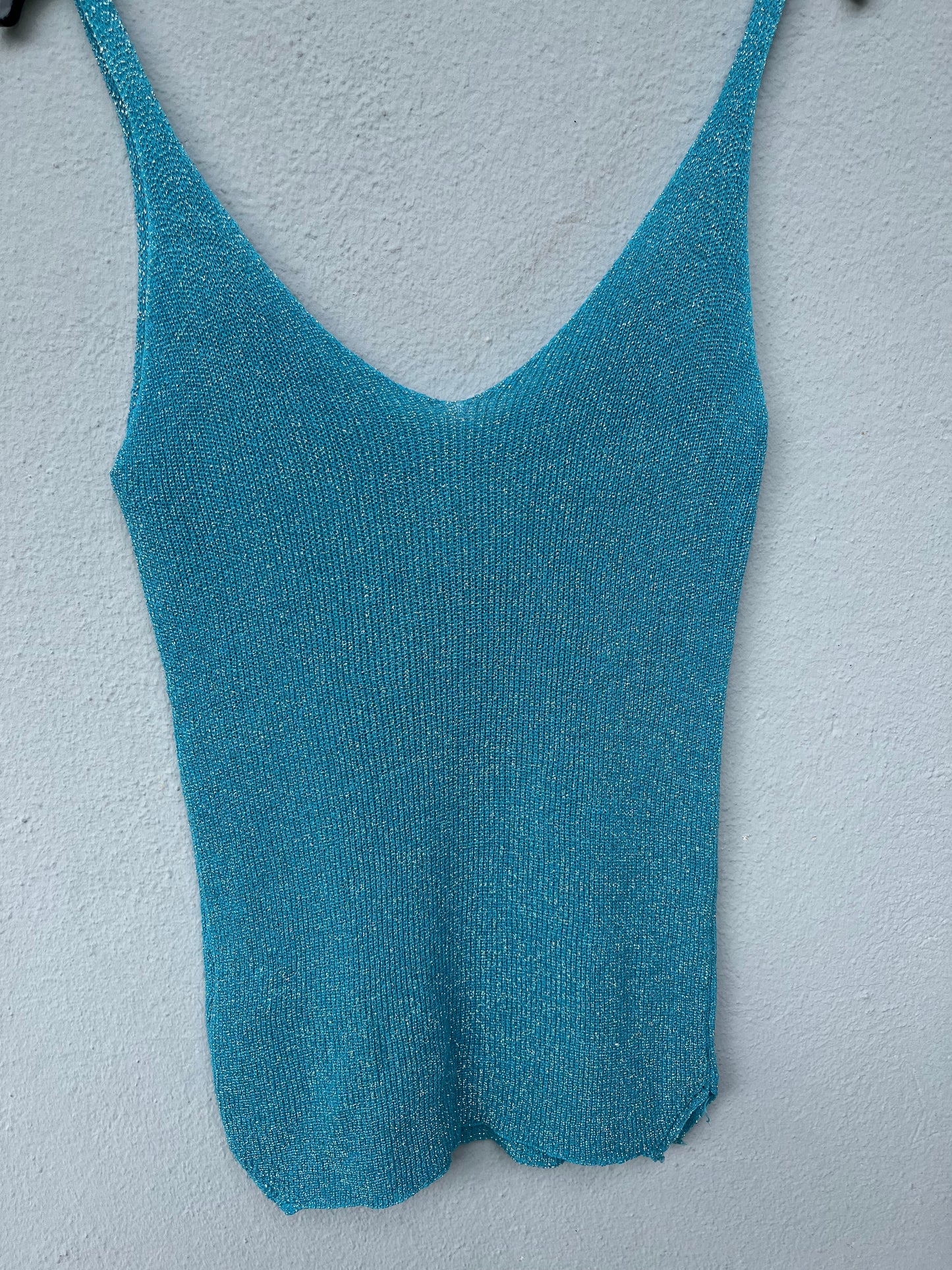 Top à paillettes BLEU TURQUOISE FONCE