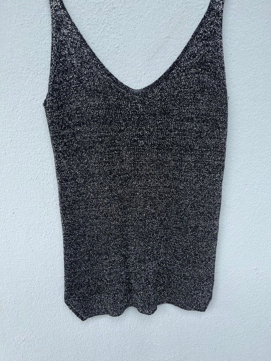 Top à paillettes NOIR