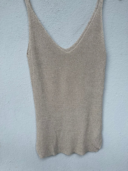 Top à paillettes BEIGE