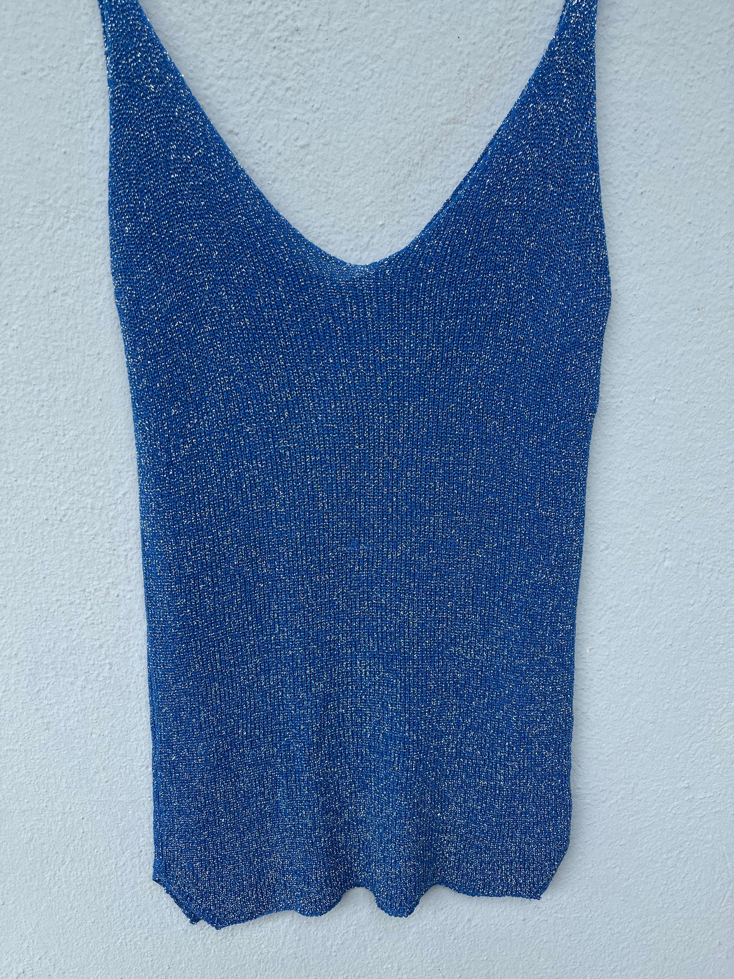 Top à paillettes BLEU ELECTRIQUE