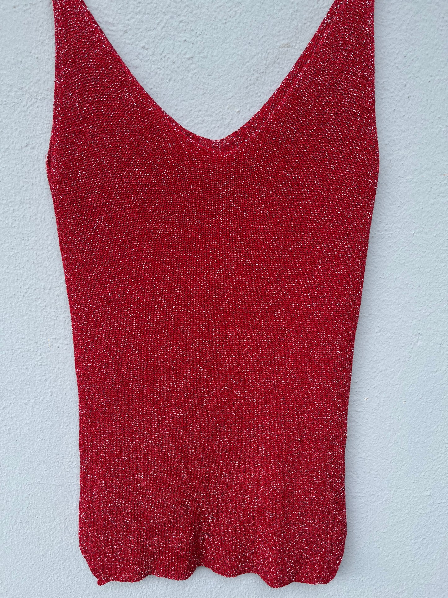 Top à paillettes ROUGE