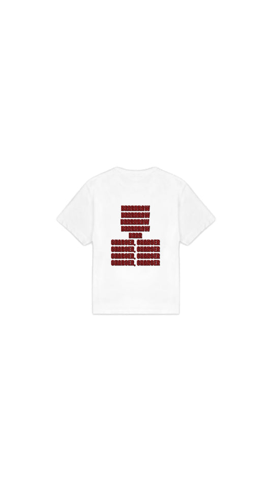T-shirt " CHARGER" rouge pailleté